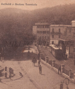 MONTECOMPATRI - Piazza Garibaldi e Stazione con Tram 1927