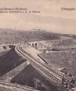 TRIUGGIO (Milano) 1913 Argine di Broada. Nuova ferrovia Monza- Besana - Molteno costrutto dalla società Odorico & C. di Milano