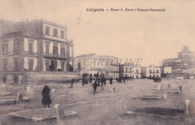 CERIGNOLA - Piano S. Rocco e Palazzo Pavoncelli - fosse granarie - sfossatori posti a tutela dalla Federazione Consorzi Agrari  1913