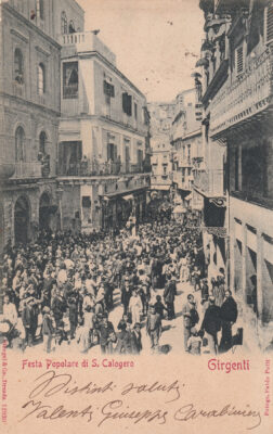 GIRGENTI (Agrigento)  - Festa popolare di S. Calogero 1902 - processione