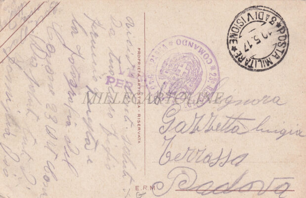 Alternative view of MILITARE I GUERRA - XXIII Artiglieria da Campagna 1917 annullo posta militare