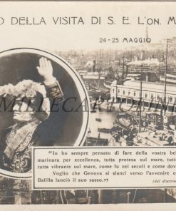 Cartolina FASCISMO Ricordo della Visita di Mussolini a Genova